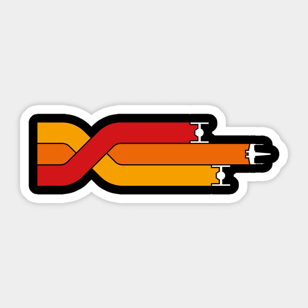 Retro Space Battle Sticker by MKZ